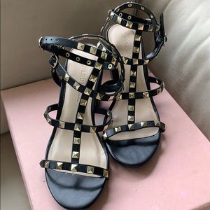 Wild Diva Black Rockstud Sandals